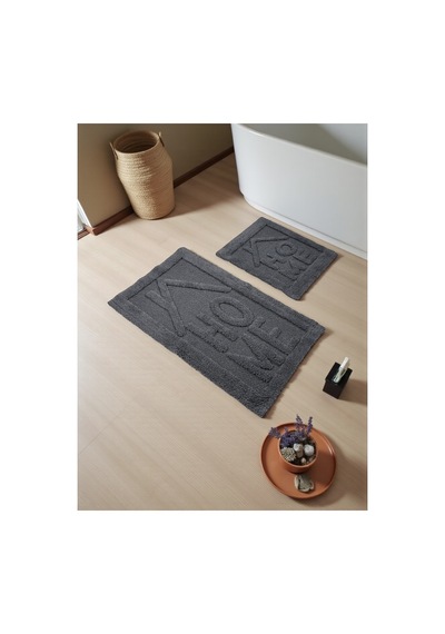 Buççin Online Mağaza Myraa Pamuklu Banyo Paspas Takımı 60x100 50x60siyah+-001 Pamuk Polyester Siyah Çok Renkli
