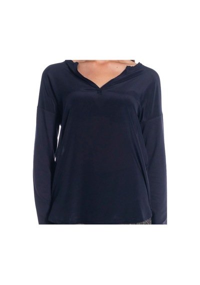 Bulalgiy Kadın Lacivert İpek Bluz - Bga111190 Lacivert