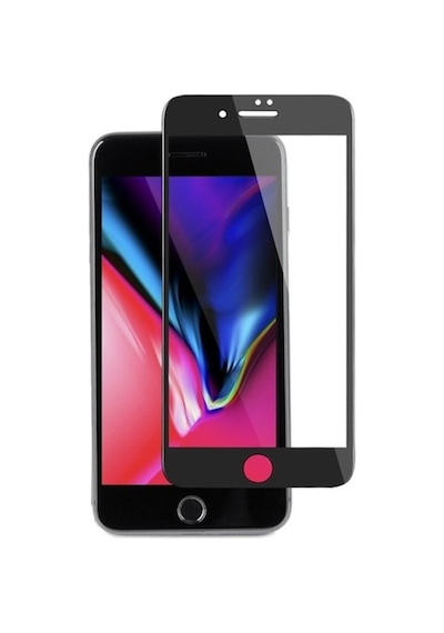 Apple Uyumlu iPhone 8 Siyah Tam Kaplayan Temperli Ekran Koruyucu Cam (482508639) 10 Tl Fark Ile Şeffaf Kılıf