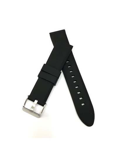 22 Mm Siyah Renk Düz Kauçuk Saat Kordonu Kayışı 22X20 Mm
