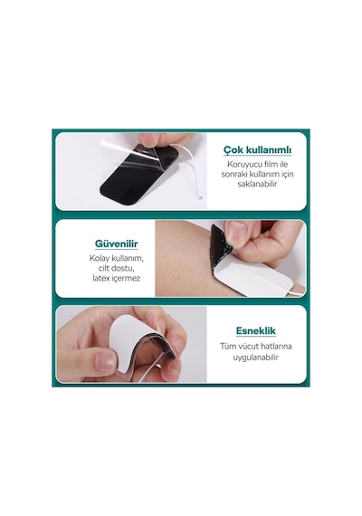 TıpTeknikMarket 5 Paket, 20 Adet Tens Elektrod Pedi 5x9 cm Extra güçlendirilmiş yapışkanlı Kumaş yüzey