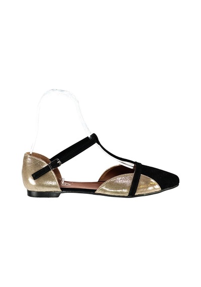 Fox Shoes Siyah/dore Kadın Babet B726881802 Siyah