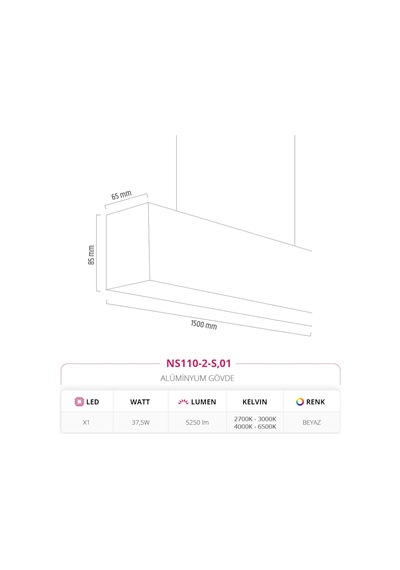 Nevo 150 Cm Linear Sarkıt Ns110-2-S,01