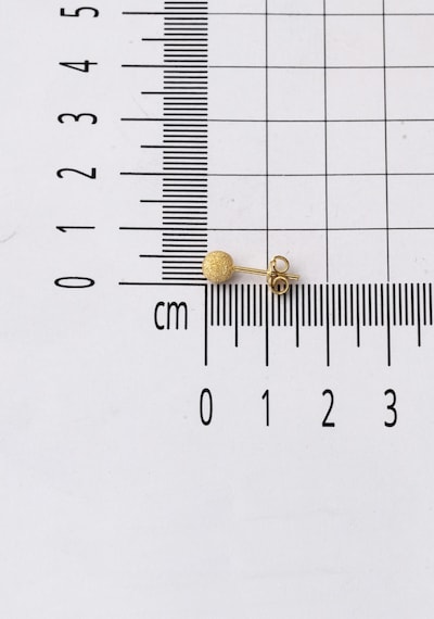 Bilezikci Kumlu Tasarım 14 Ayar Altın Top Küpe 5 Mm.
