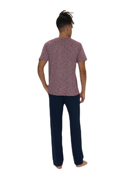 U.s. Polo Assn. Erkek Bordo Flamlı Yuvarlak Yaka Pijama Takımı Kırmızı