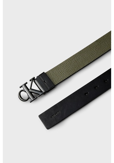 Calvin Klein Logolu Deri Kemer Lv04d7049glı1 Erkek Kemer Lv04d7049g Lı1 Siyah-haki