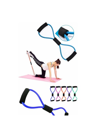 Pilates Direnç Lastiği Jimnastik Spor Lastik Egzersiz Yoga Plates Sırt Çok Renkli