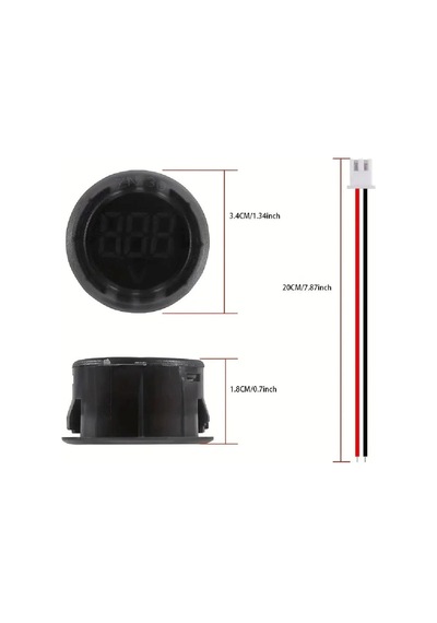Dijital Voltmetre Dc4-100v Mavi Araç Karavan Motorsiklet Yat Tekne