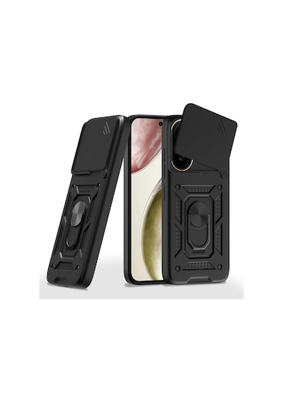 Adige Vivo V60 Lite Kılıf Pars Standlı Yüzüklü Drabe Korumalı Siyah