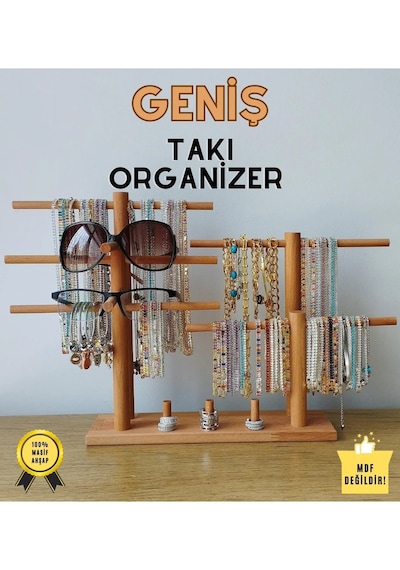Takı Organizer Ahşap Takı Askısı Geniş Takı Standı. Kolye Askısı Takı Düzenleyici