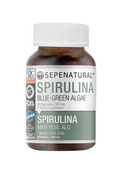 Sepe Natural Spirulina 60 Kapsül x 380 mg Yosun Mavi Yeşil Alg