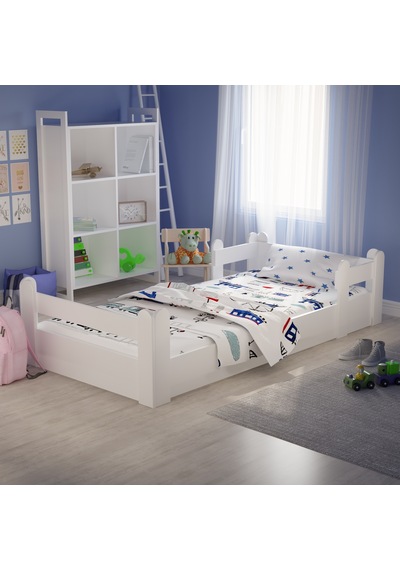 Tuliplife Montessori Karyola Beyaz 90x190 Yatak Uyumlu Oval Kesim Çocuk Yatağı-Tlp-207