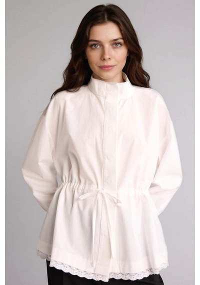 Defacto Regular Fıt Poplin Uzun Kollu Tunik H2401ax26smwt34 Beyaz-wt34