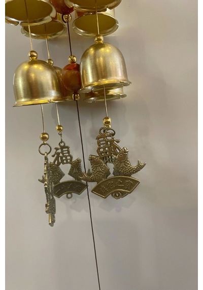 Deprem Zili Çanı Duvar Rüzgar Çanı Zili Feng Shui Ejderha Yılı Metal Borulu Budha Buda Ejderha Çift Balıkobjeli