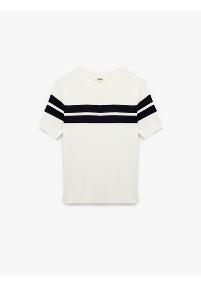 Koton Viskon Kumaş Kısa Kollu Bisiklet Yaka Triko Sweatshirt Lacivert Çizgili 6wak90118ht Lacivert Çizgili Koton Viskon Kumaş Kısa Kollu Bisiklet Yaka Triko Sweatshirt Lacivert Çizgili 6wak90118ht Lacivert Çizgili