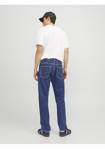 Jack & Jones Erkek Relaxed Fit Yüksek Bel Jean - Chris - 12258101 Blue Denim