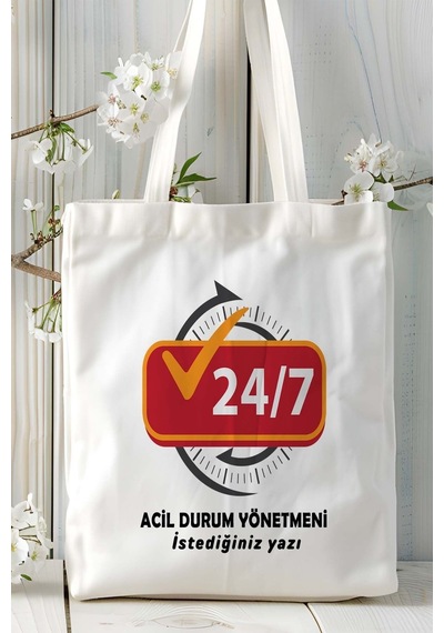 Art Hediye Acil Durum Yönetmeni Yöneticisi Baskılı Bez Omuz Çantası Kişiye Özel Model 7 Çok Renkli