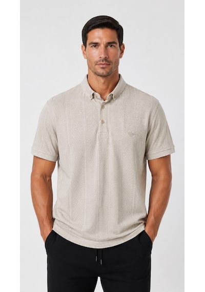 Classics Men Zamur Slim Fit Erkek Polo Yaka Kısa Kol Tişört 7708 Bej
