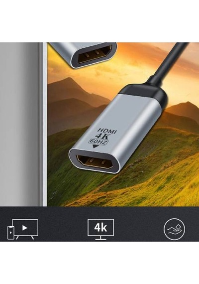 Polham 4K HDMI to Type-C Dönüştürücü 60Hz 20CM Type-C Görüntü Akt