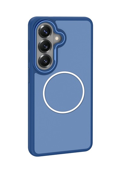 Maks Technology Galaxy Uyumlu S26 Plus Kılıf M-safe Şarj Özellikli Metal Kamera Çerçeveli Mkst Sanremo Silikon Kapak - Laci Lacivert