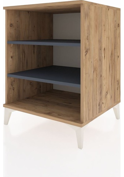 Kronos Komodin 2 Raflı 60x59x80 Çam-antrasit Atlas Çam