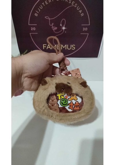 Lüsk Kaliteli Caypara Peluş Cüzdan Anahtarlık 12 Cm