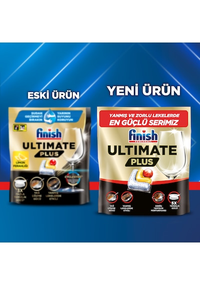 Finish Ultimate Plus Bulaşık Makinesi Deterjanı Kapsül Tablet Limon 80 Adet  (40 x 2)