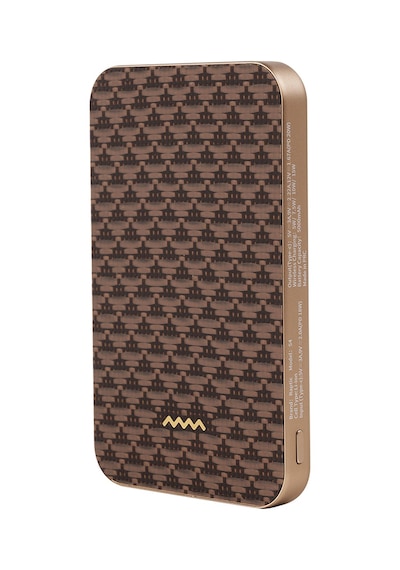 Raptic S4 Aramid-skin M-safe Özellikli Ultra İnce Powerbank 15w 5000mah Kahverengi Kahverengi