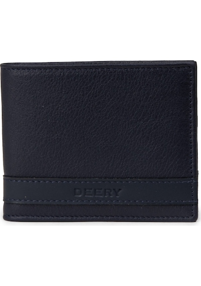 Deery Hakiki Deri Lacivert Yatay Erkek Cüzdanı - 00313mlcvz01 Lacivert