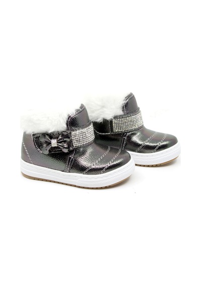 Zerhan Kız Bebek Çocuk Bilek Kürklü Cırtlı Bot 03275 Platin
