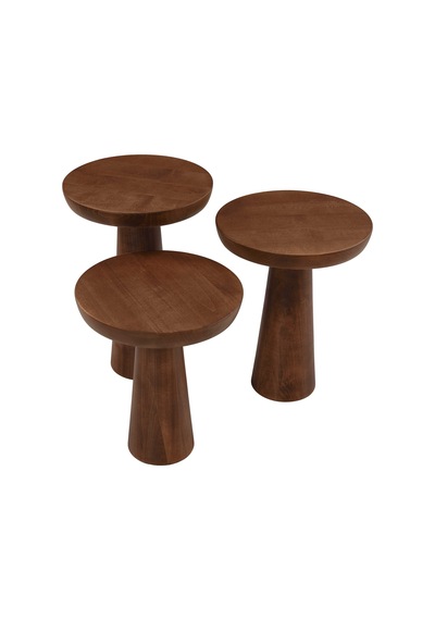 Mushroom Üçlü Zigon Sehpa Ceviz