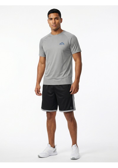 Orendahill Erkek Spor Tişört Hızlı Kuruyan Esnek Regular Fit Basic Gym Activewear Gri