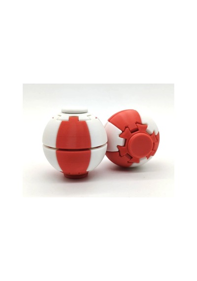 Alvera Press Küresi 3d Baskı Dönüşen Mekanik Fidget Stres Oyuncağı-kırmızı-beyaz