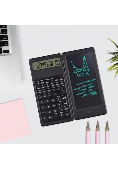 Lunaev Silinebilir Lcd Yazı Tabletli,kalemli Katlanabilir Bilimsel Hesap Makinesi 010