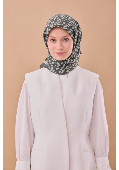 Silk Home Aura Eşarp 140005-11 Koyu Yeşil, Gümüş, Çimen Yeşili