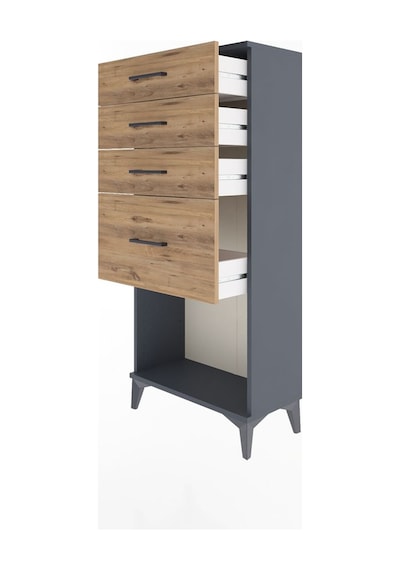 Arges Dolap 4 Çekmeceli 60x30x134 Antrasit-çam Antrasit