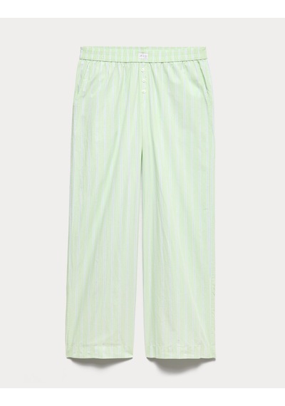 Marks & Spencer Çizgili Geniş Paça Pijama Altı T37001824P Yeşil
