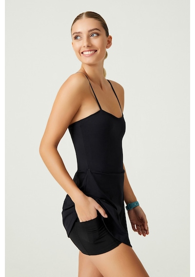 Los Ojos X Melodi Siyah Tenis Elbisesi Spor Elbise Tennis Dress Siyah Siyah