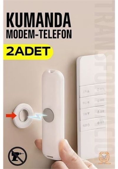 Mıknatıslı Çok Amaçlı Kumanda Telefon Tutucu 2 Adet Altın - Kırmızı