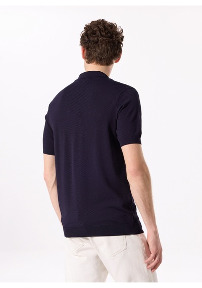 Fabrika Comfort Lacivert Erkek Polo Regular Fit Çizgili Kazak Fc5sm-kzk 2762