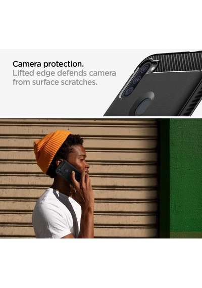 Spigen Galaxy M11 / Galaxy A11 İle Uyumlu Kılıf Rugged Armor Matte Black