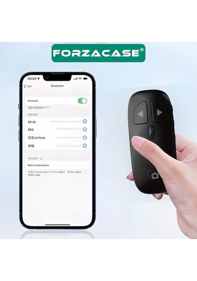 Forzacase Mouse Tasarım Bluetooth Uzaktan Kumanda Sayfa Çevirici Video Selfie Kumandası - Fc1206 1 Adet