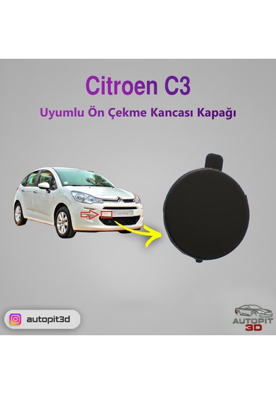 Citroen C3 2 2013-2017 Uyumlu Ön Çeki Demiri Kapağı