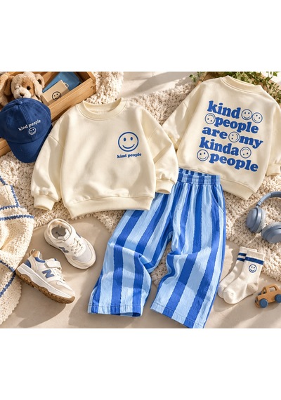 Lolliboomkids Erkek Çocuk Slogan Yazı Smile Baskılı 3 İplik Kumaş Kanvas Pantolonlu Pamuklu Alt Üst Takım Mavi Lolliboomkids Erkek Çocuk Slogan Yazı Smile Baskılı 3 İplik Kumaş Kanvas Pantolonlu Pamuklu Alt Üst Takım Mavi