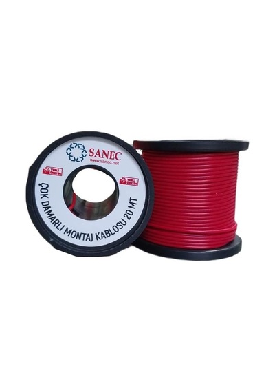 Çok Damarlı Montaj Kablosu - 22 Awg - 20 Metre - Kırmızı Diger