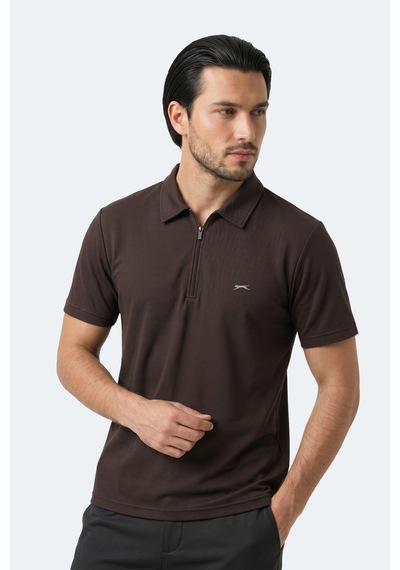 Slazenger Khan Erkek Polo Yaka Kahve Tişört