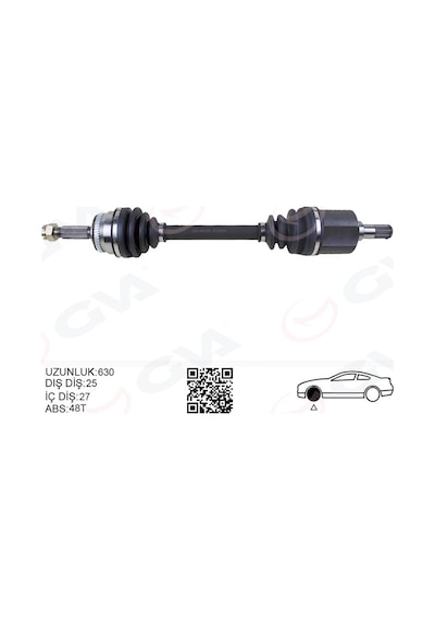 Gva Komple Aks Sol Getz 1.5 Crdi 03-09 Abs Li 48diş 630 Mm Gva 4491150 495001c550 495001c460