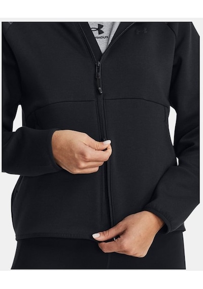 Under Armour Kadın UA Unstoppable Fleece Tam Boy Fermuarlı 1379842-001 Siyah