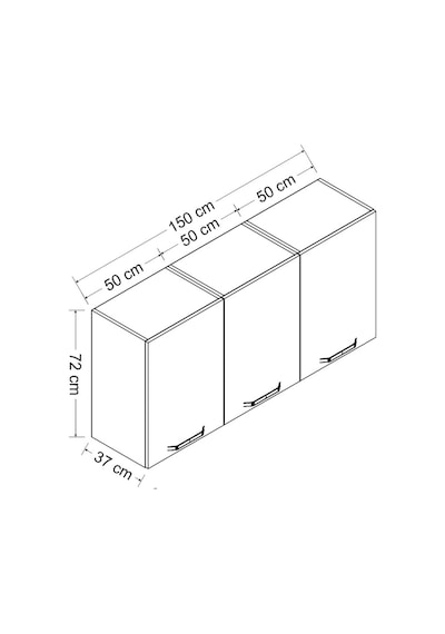 Minar 150 Cm Mutfak Dolabı Beyaz 150-B2-Üst Modül Beyaz