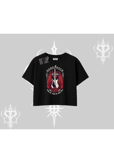 Startmore Startmore Oversize Crop Tshirt Hard Rock Winged Guitar Rebellion Siyah Startmore Startmore Oversize Crop Tshirt Hard Rock Winged Guitar Rebellion Siyah
